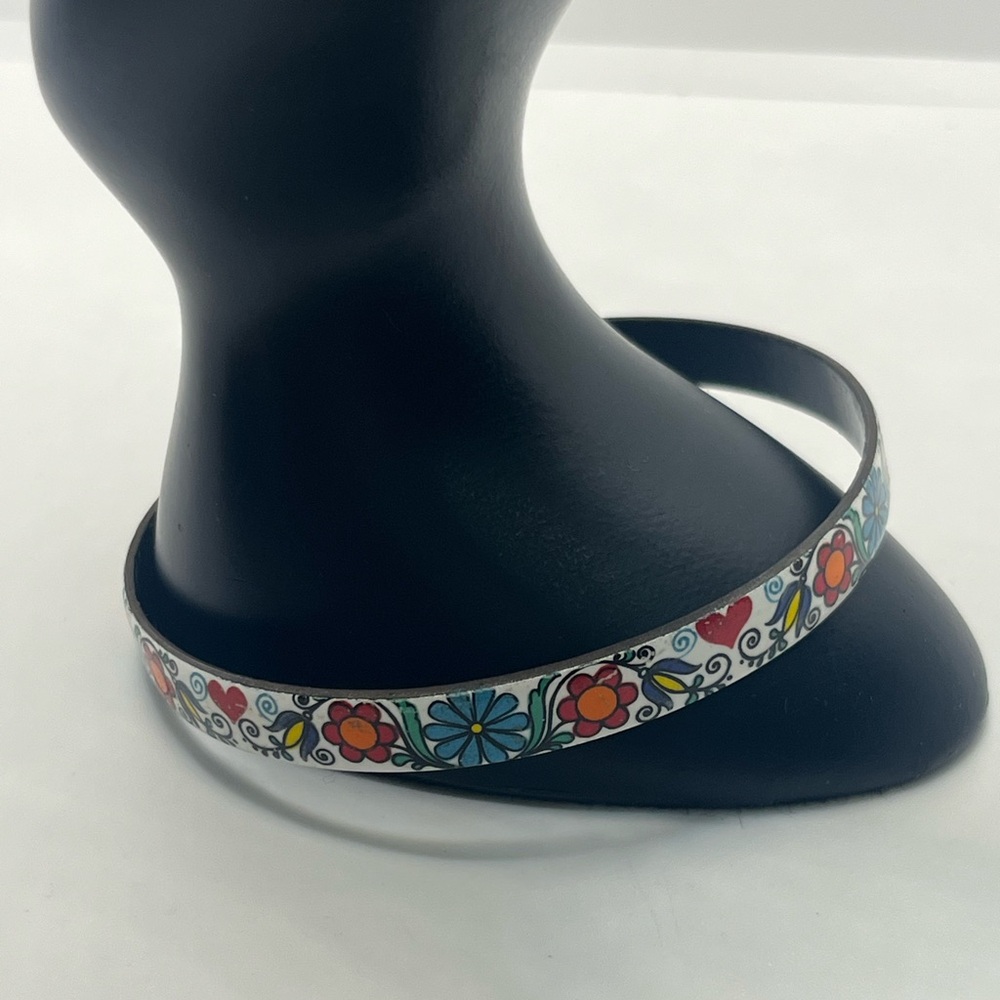 Vintage Enamel painted Bangle Bracelet Handmade in
Austria Floral Art multicolor - Picture 14 of 14